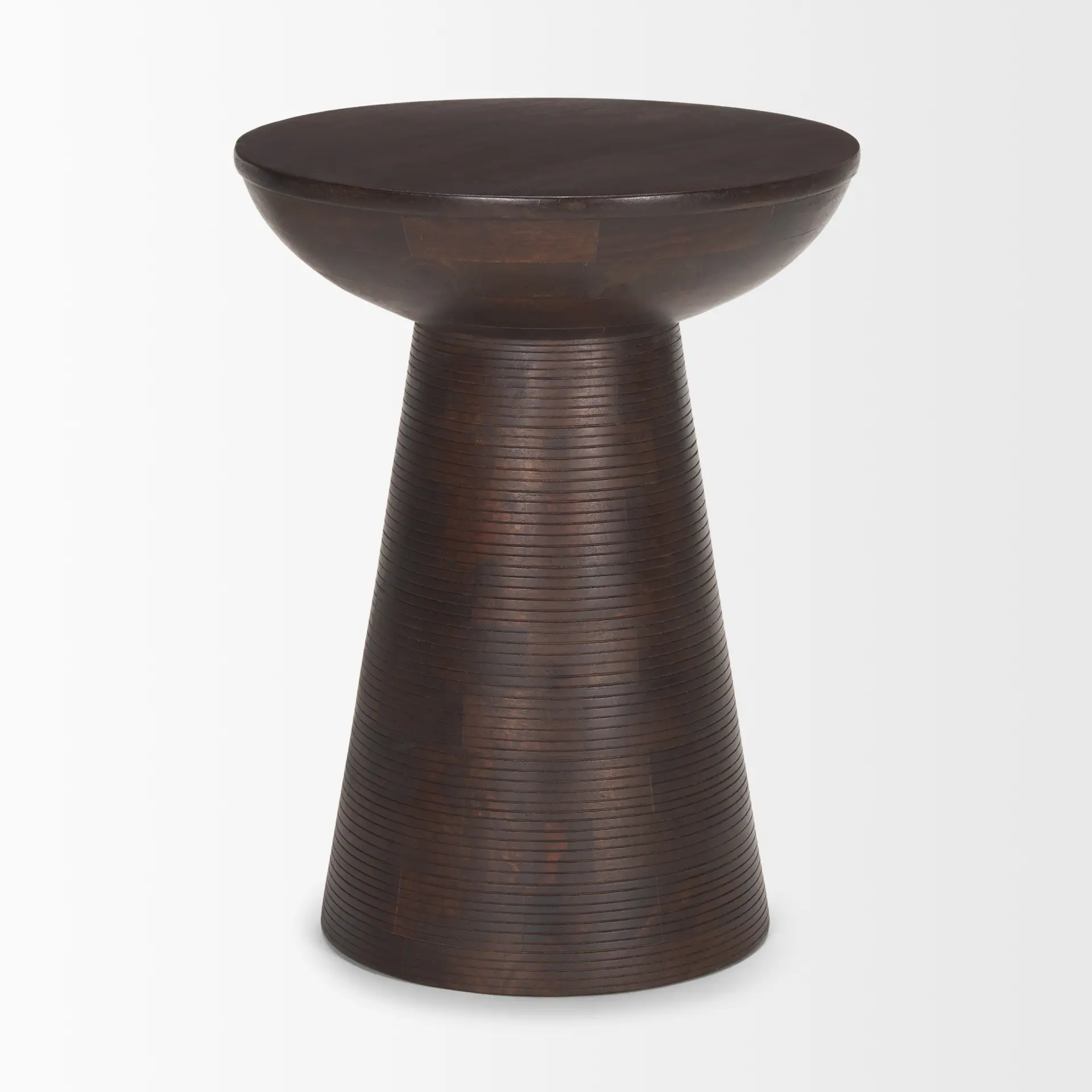Novell Dark Wood Pedestal Accent Table-4