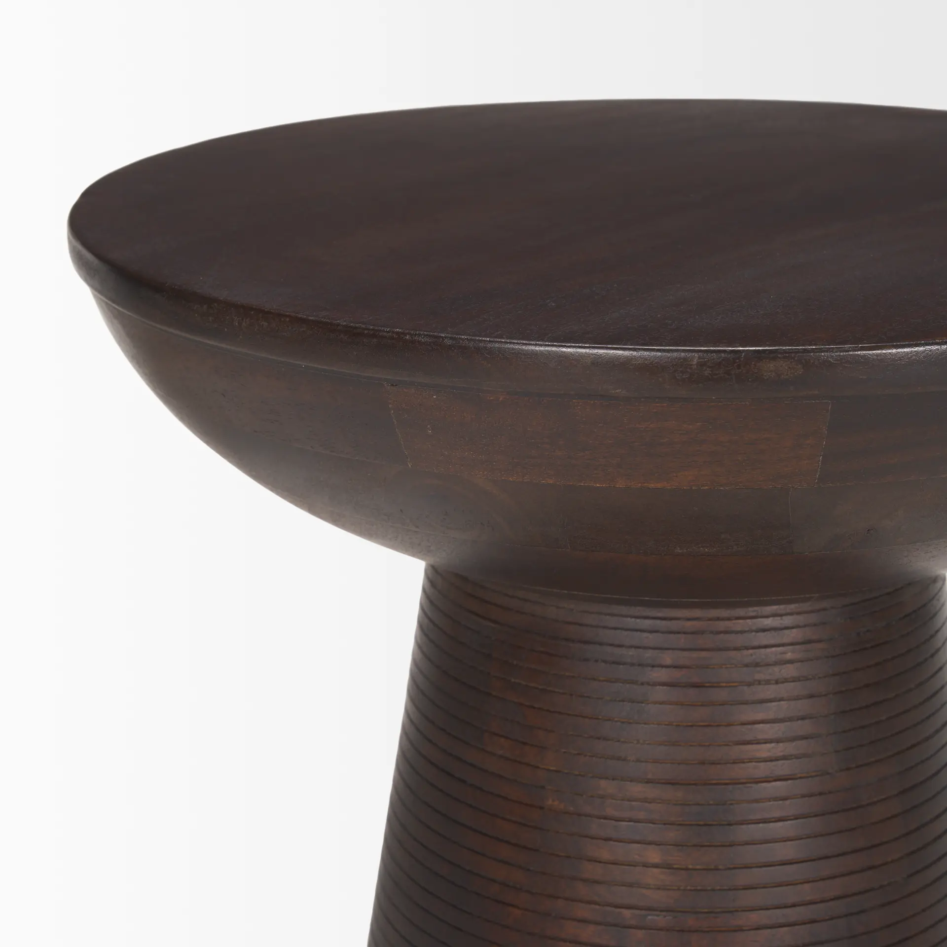 Novell Dark Wood Pedestal Accent Table-6