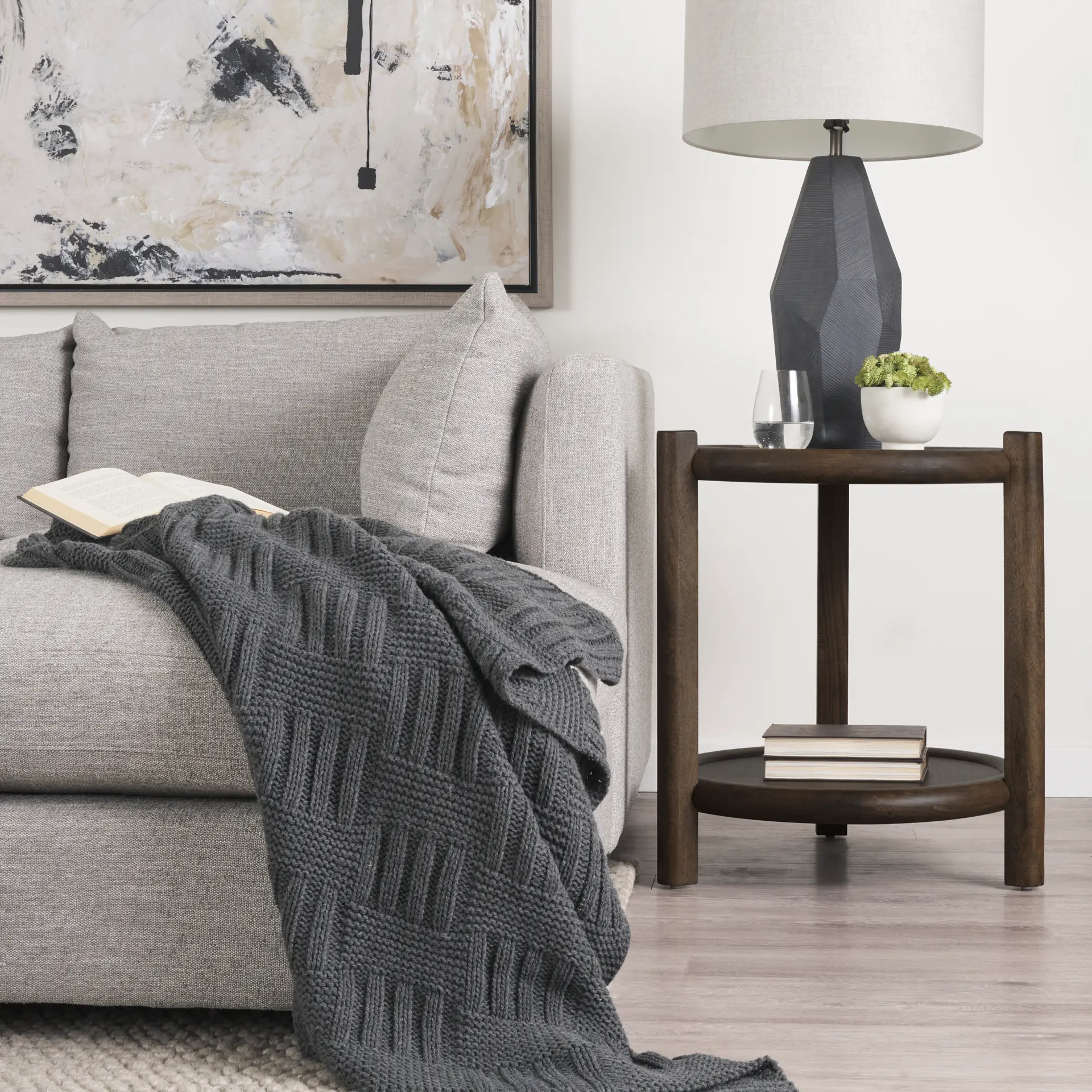 Romi Dark Brown Wood Side Table-3