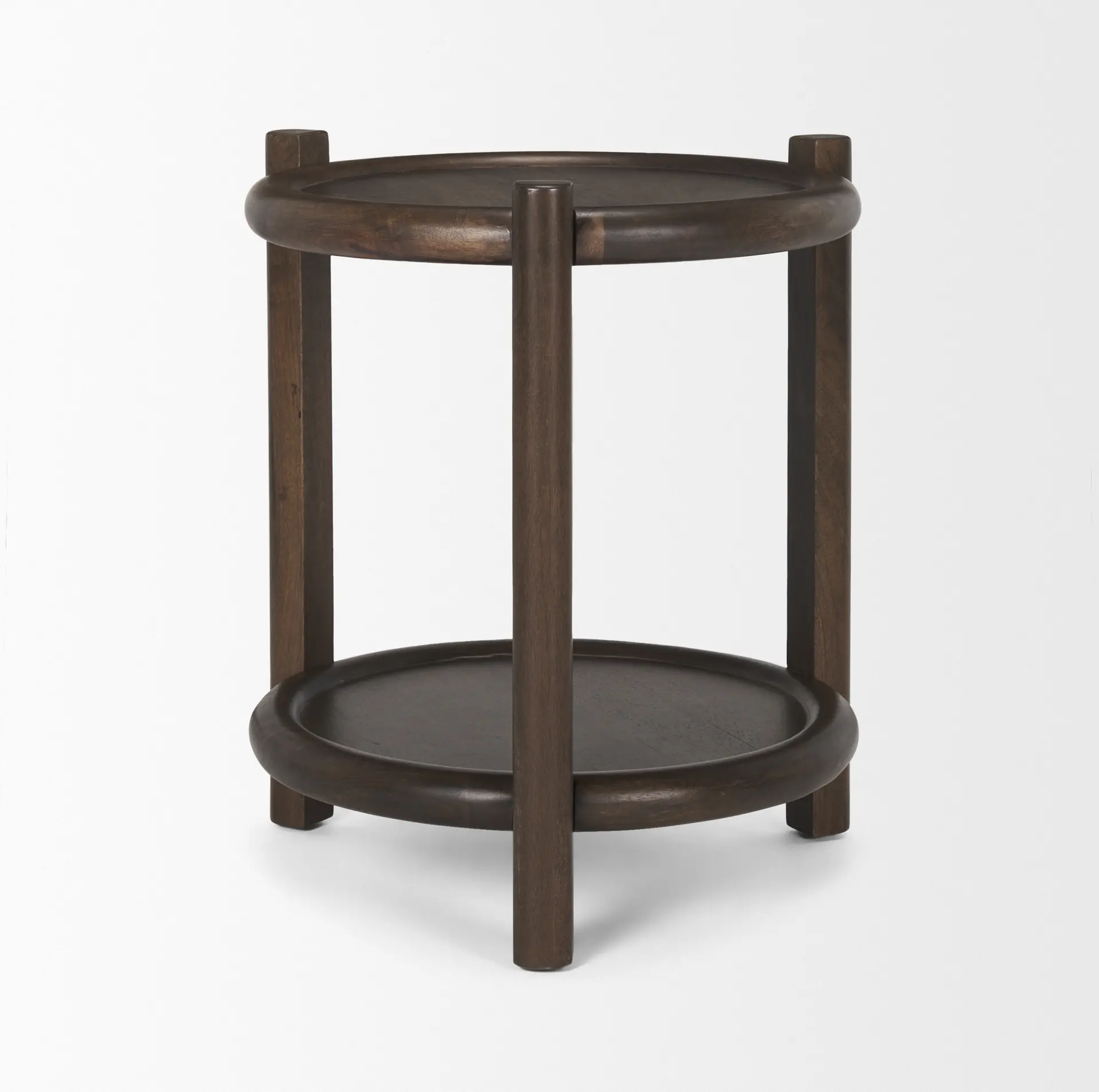 Romi Dark Brown Wood Side Table-4