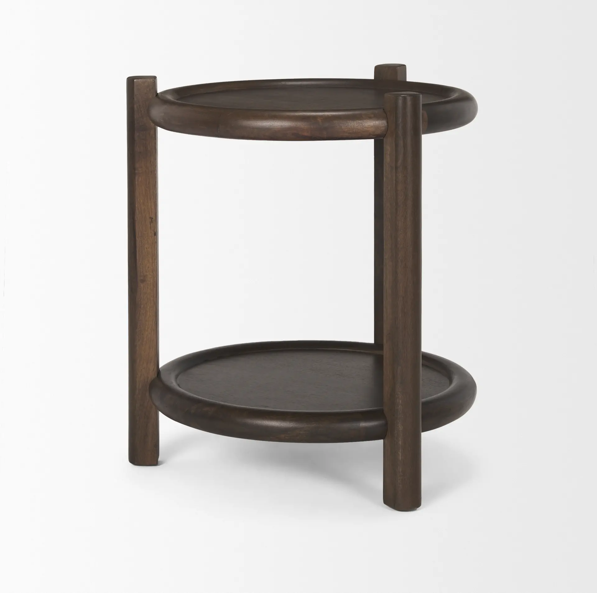 Romi Dark Brown Wood Side Table-5