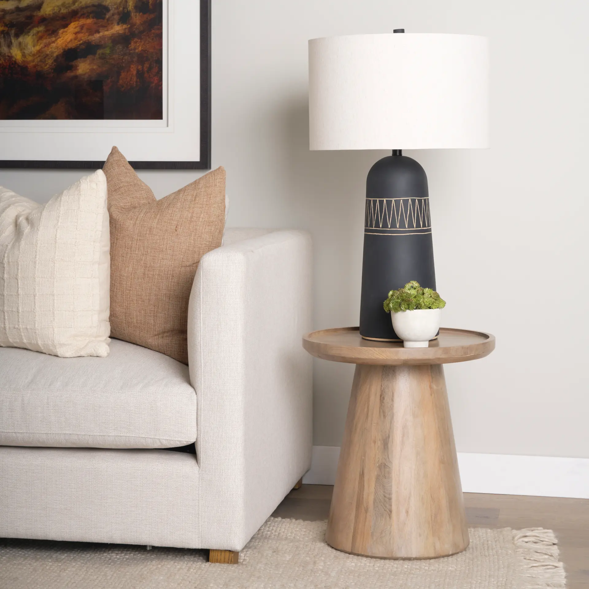 Takoda Light Brown Wood Tapered Accent Table-1