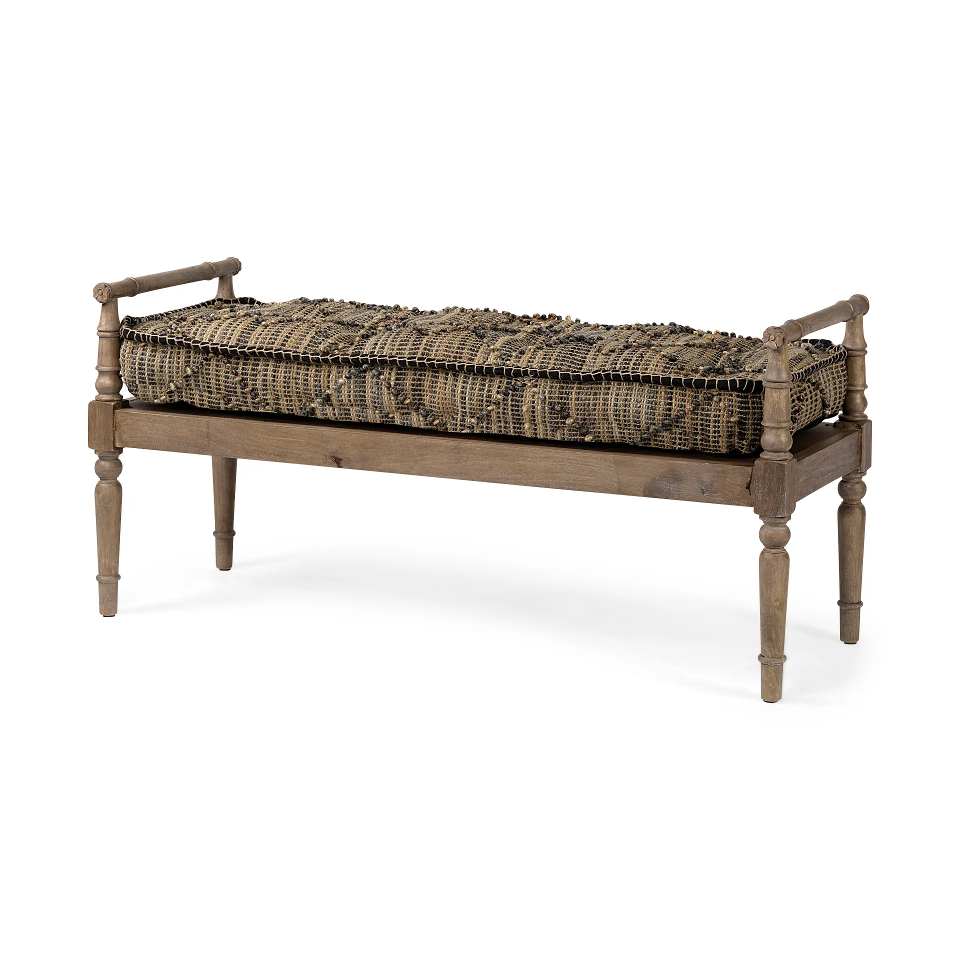 Fullerton II Jute Patterned Accent Bench-1