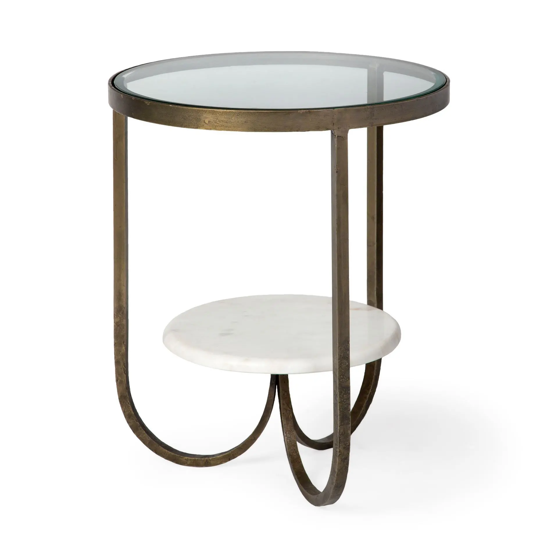 Reinhardt II 20 Round Glass and Marble Side Table-3