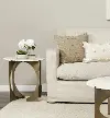 Reinhold White Marble and Gold Metal End Table