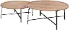 Helios Light Brown Wood Nesting Coffee Tables