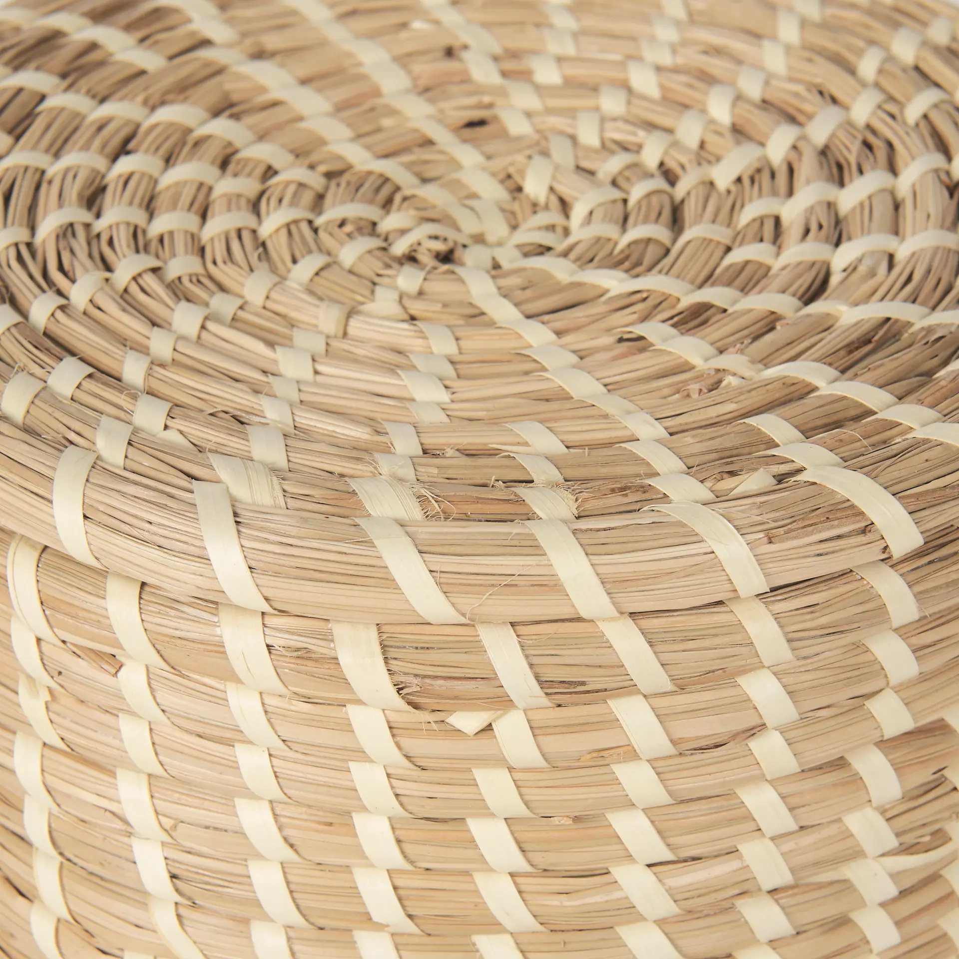 Kailini Nesting Seagrass & Palm Leaf Boxes with Lids, Set of 3-6