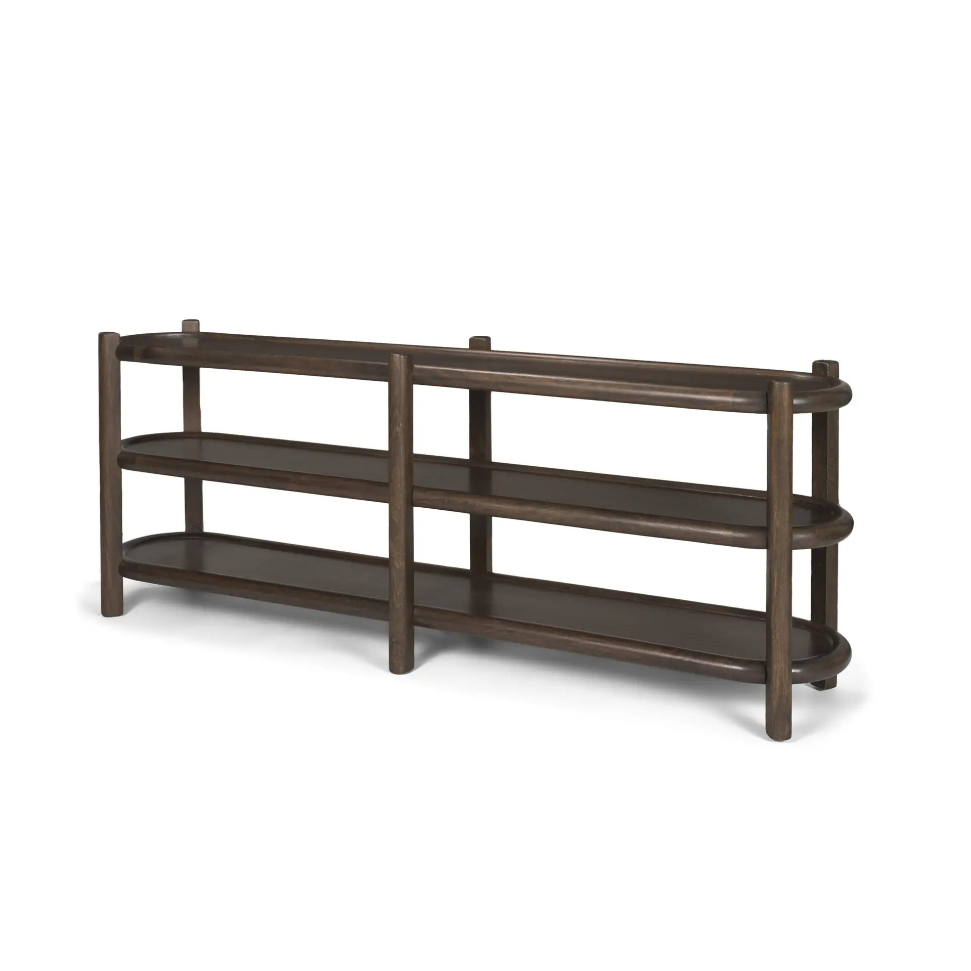 Romi Dark Brown Wood Console Table-1