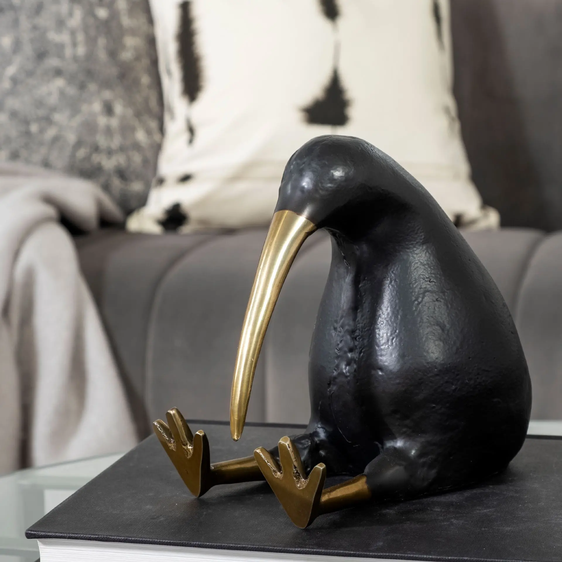 Dodo Kiwi Black Cast Aluminum Mauritian Bird Sculpture-2