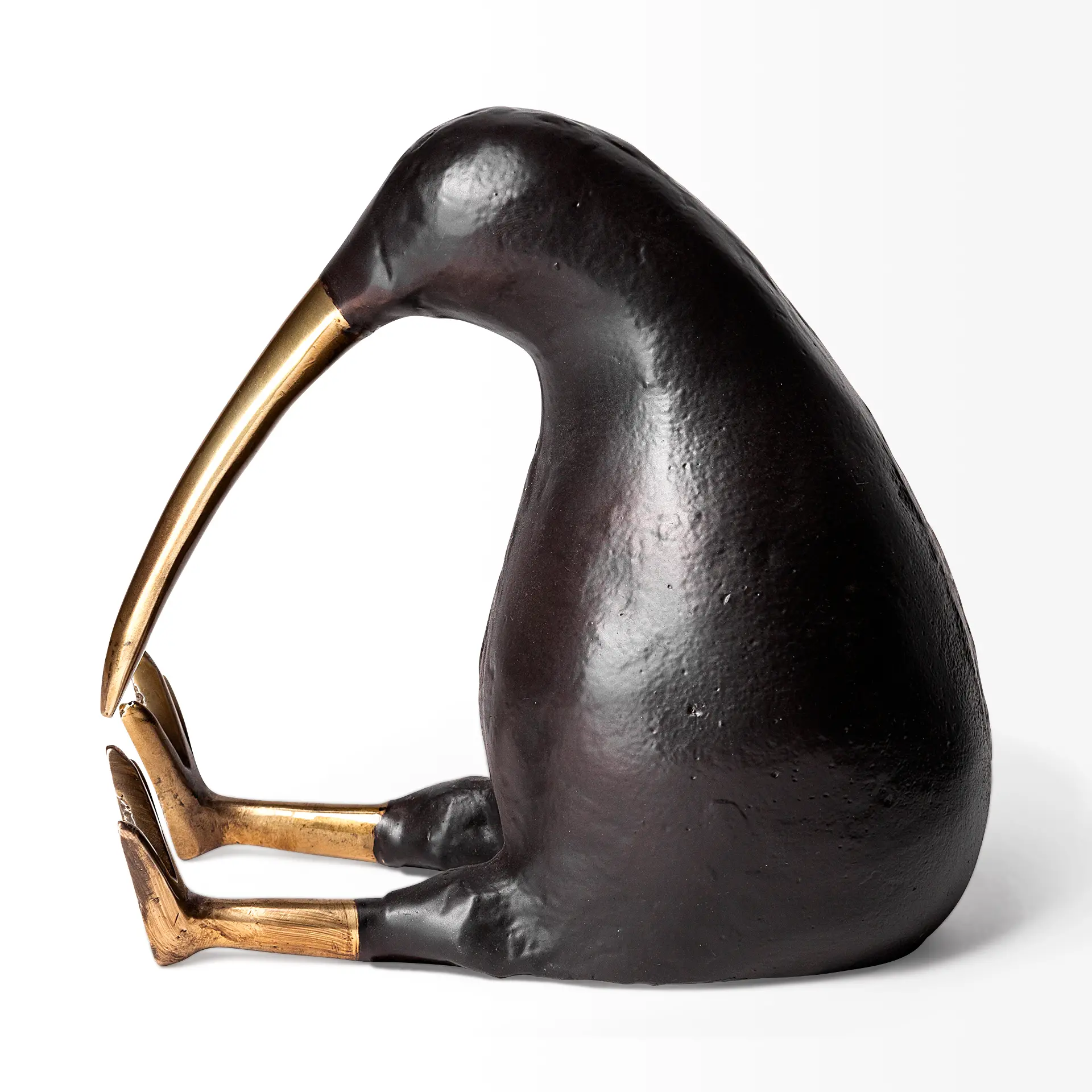 Dodo Kiwi Black Cast Aluminum Mauritian Bird Sculpture-4