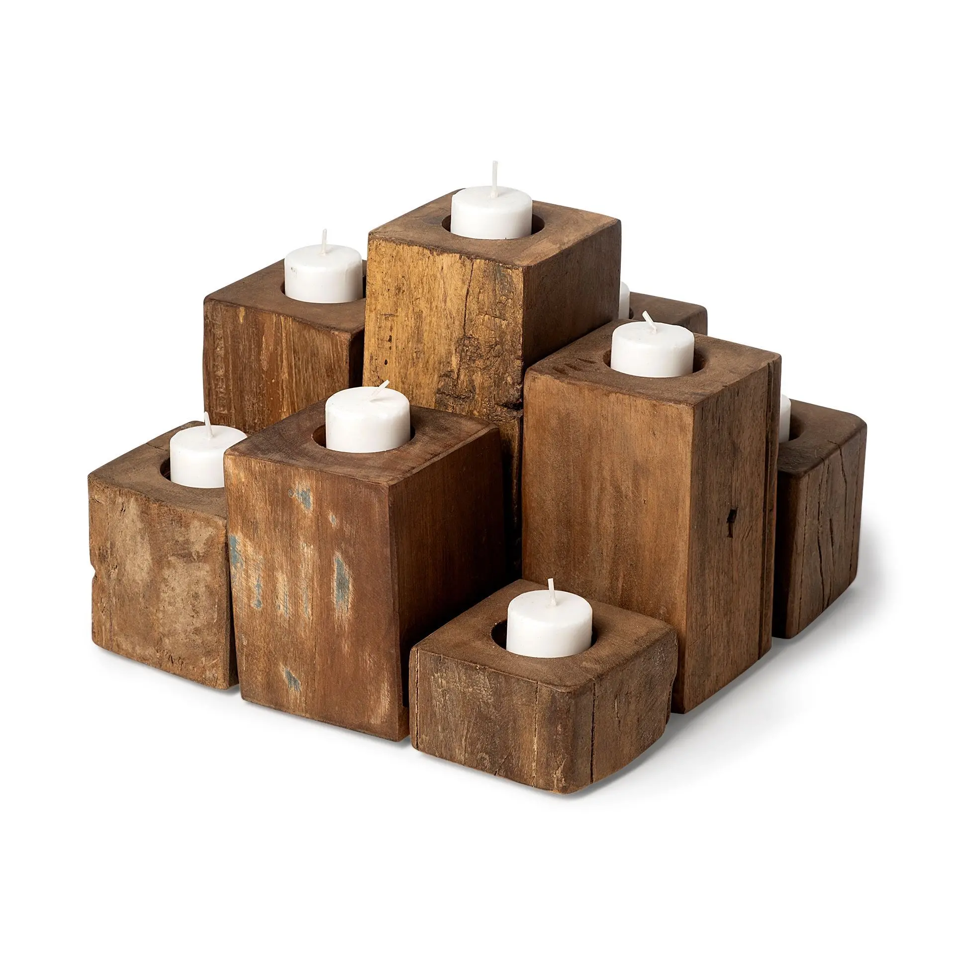 Cassius Wood Block Candle Holder-3