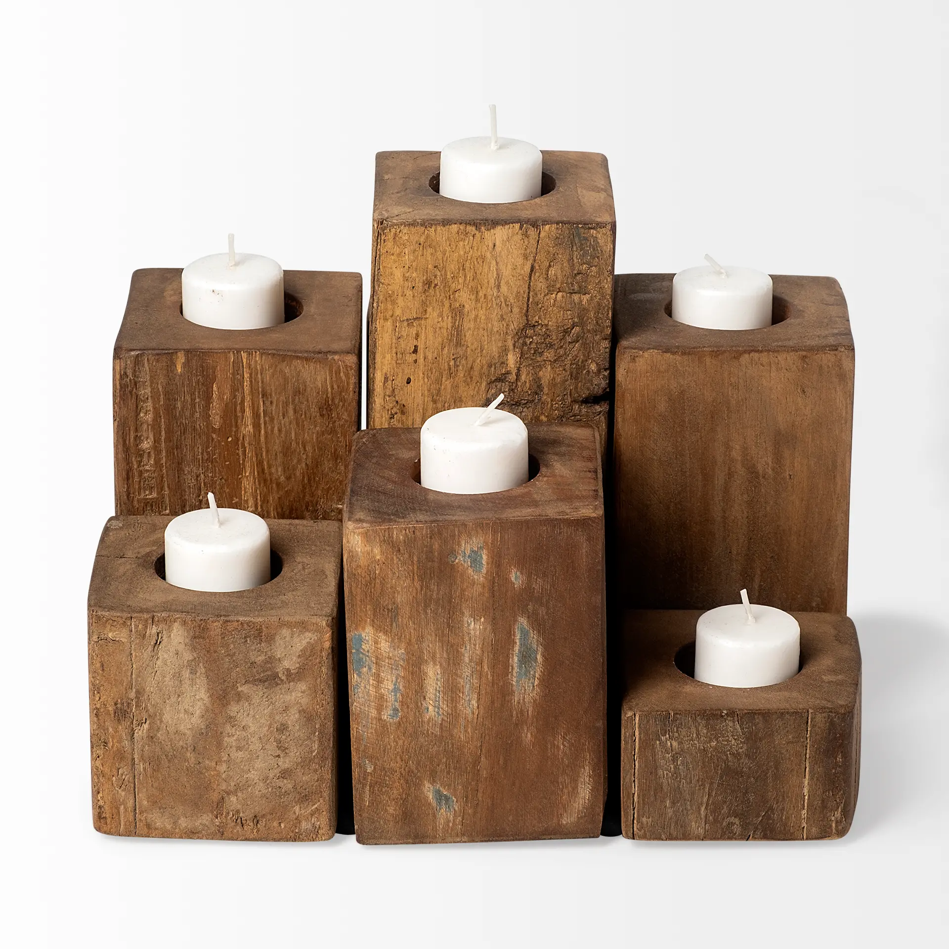 Cassius Wood Block Candle Holder-4