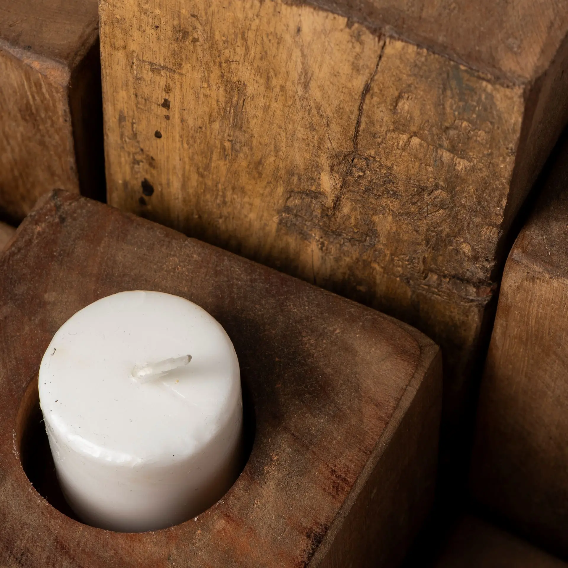 Cassius Wood Block Candle Holder-7