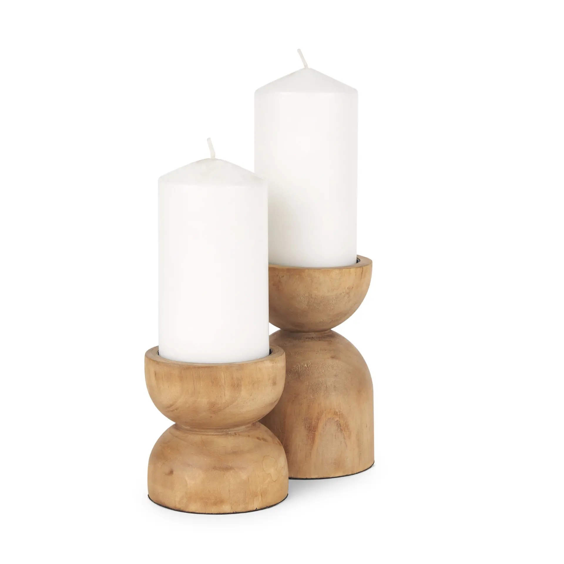 Aleena Wooden Candle Holder Set of 2-1