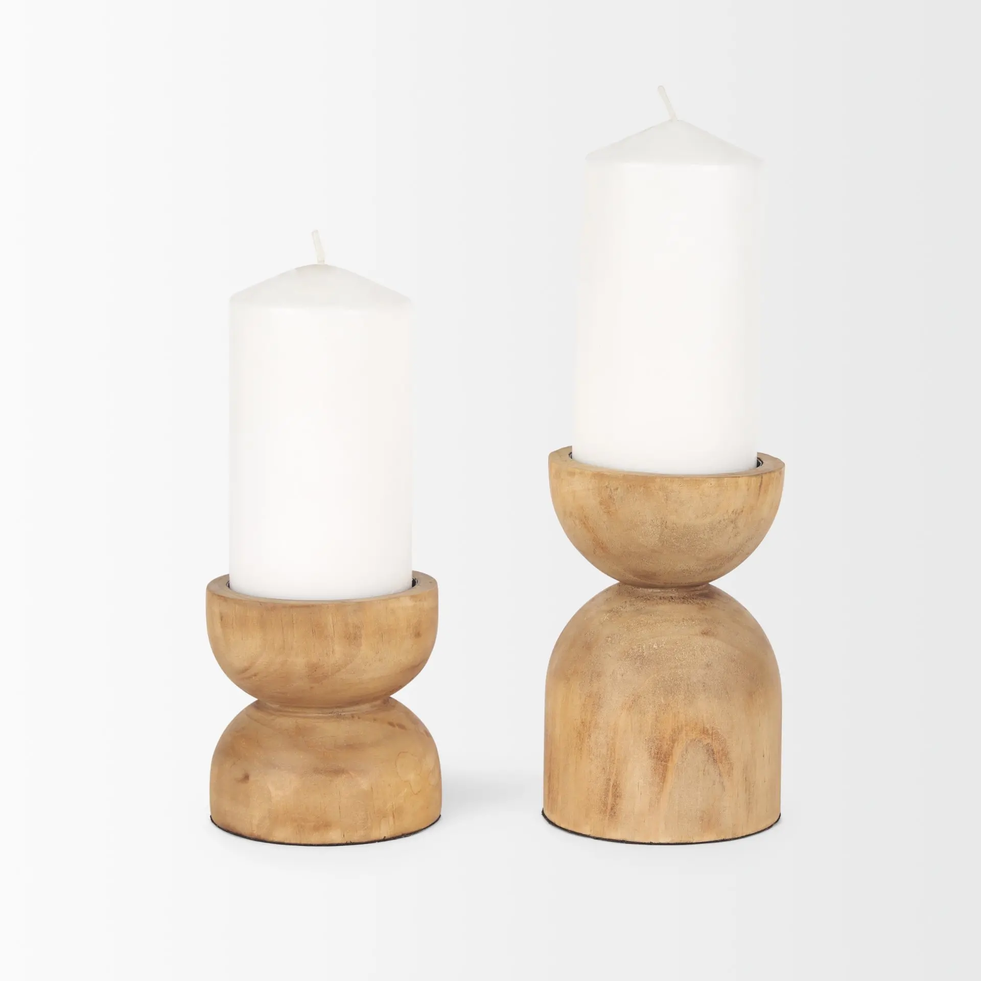 Aleena Wooden Candle Holder Set of 2-3