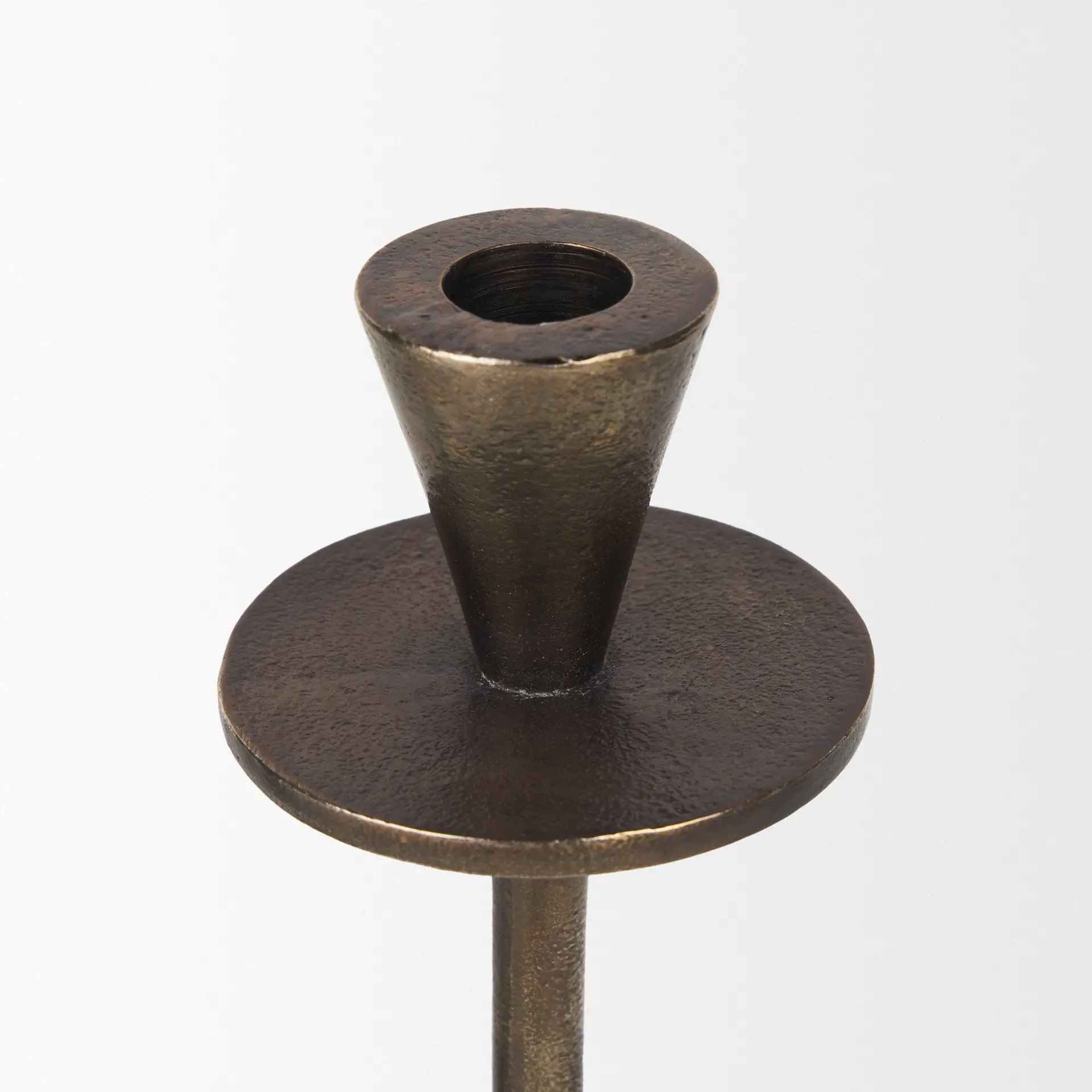 Petria Antiqued Gold Metal Taper Candle Holders-6