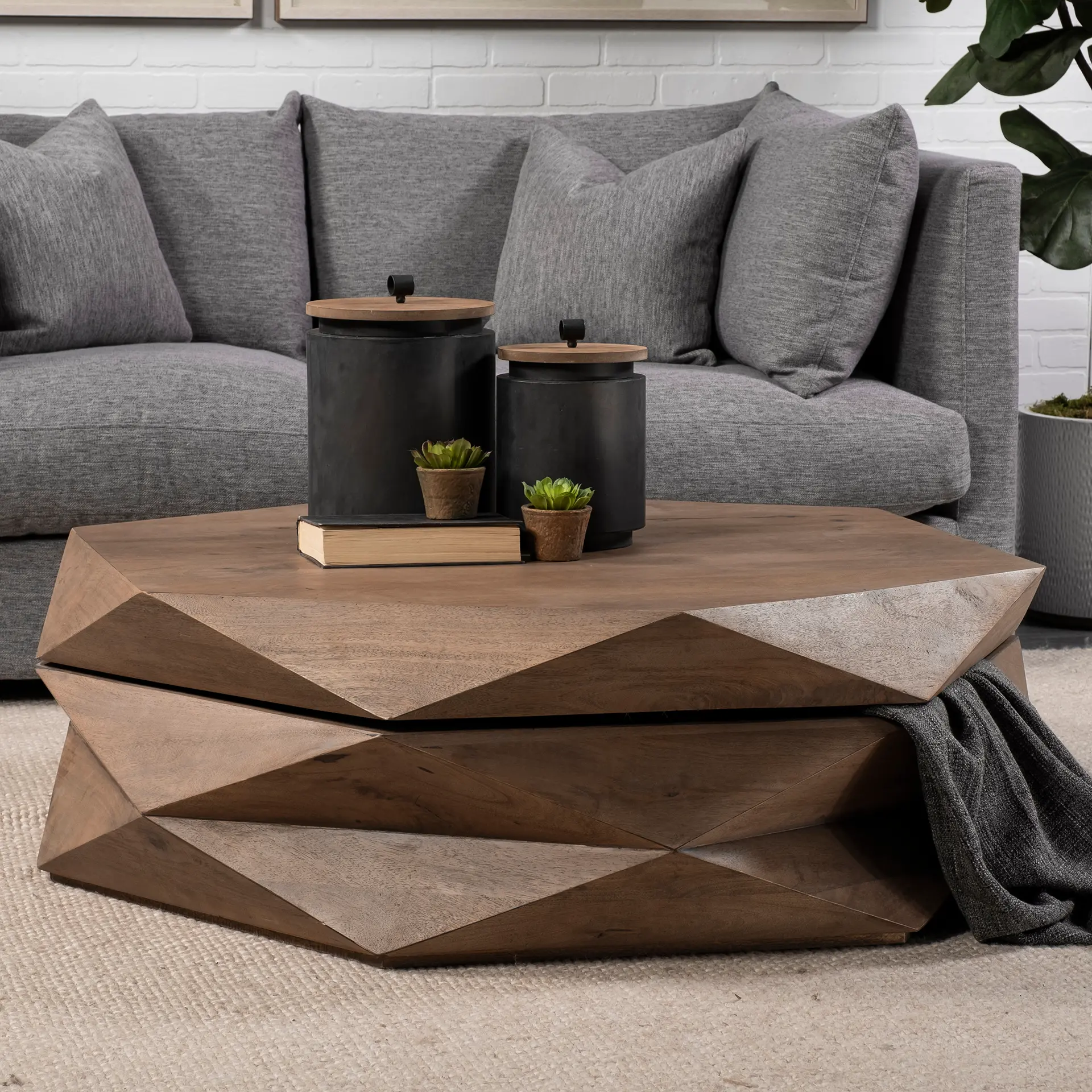 Arreto Hexagonal Coffee Table with Storage-1