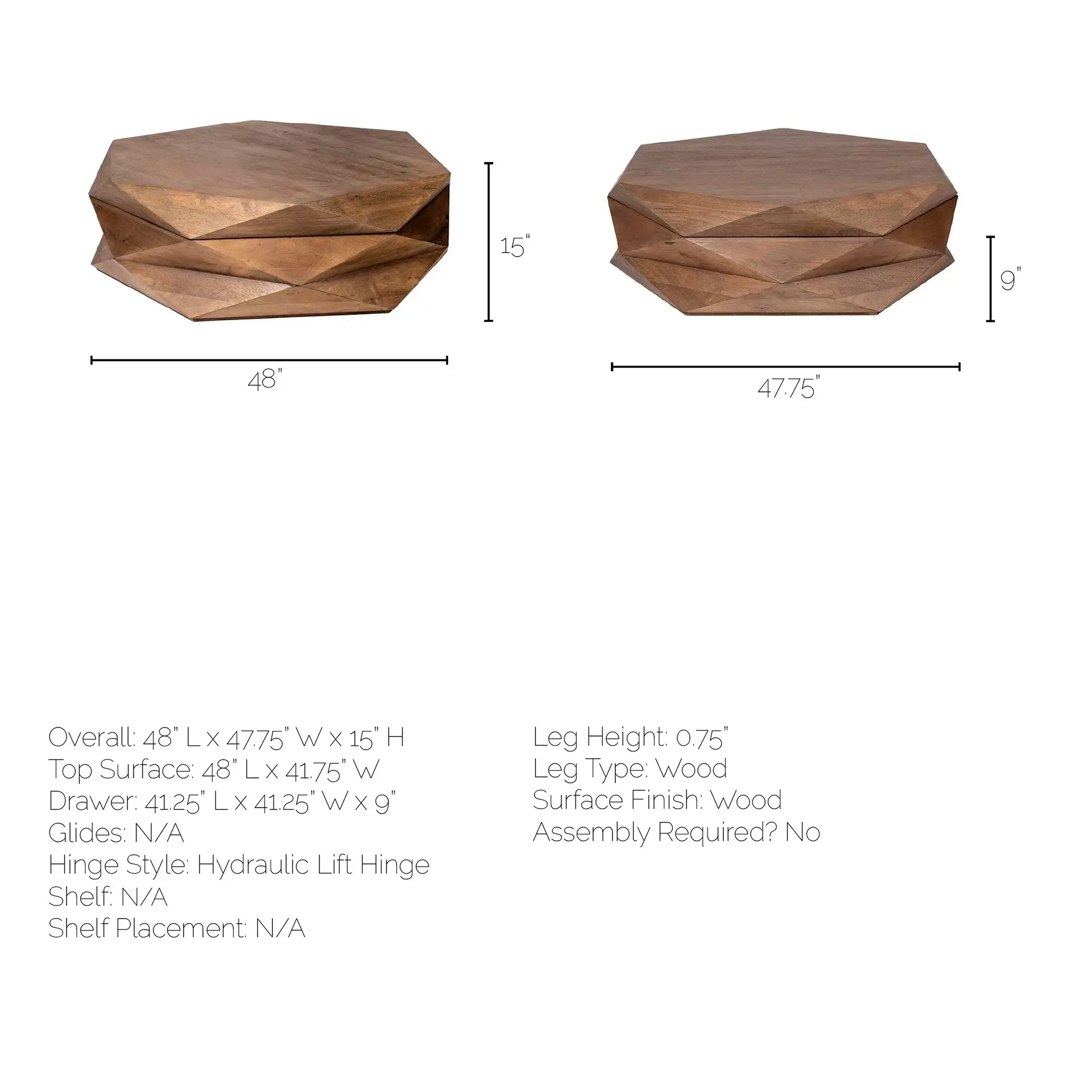 Arreto Hexagonal Coffee Table with Storage-10