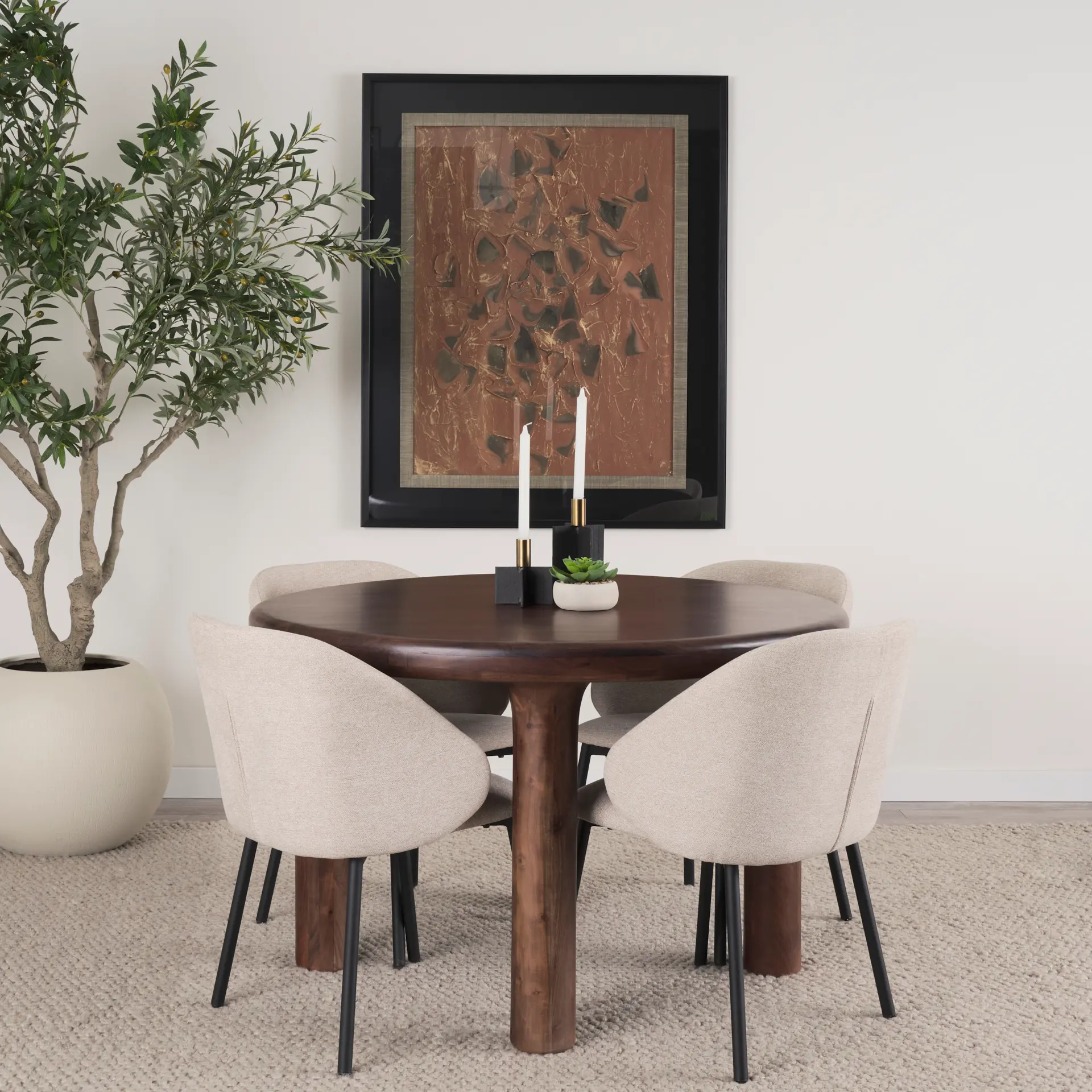 Soma 48 Red Brown Acacia Wood Dining Table-1