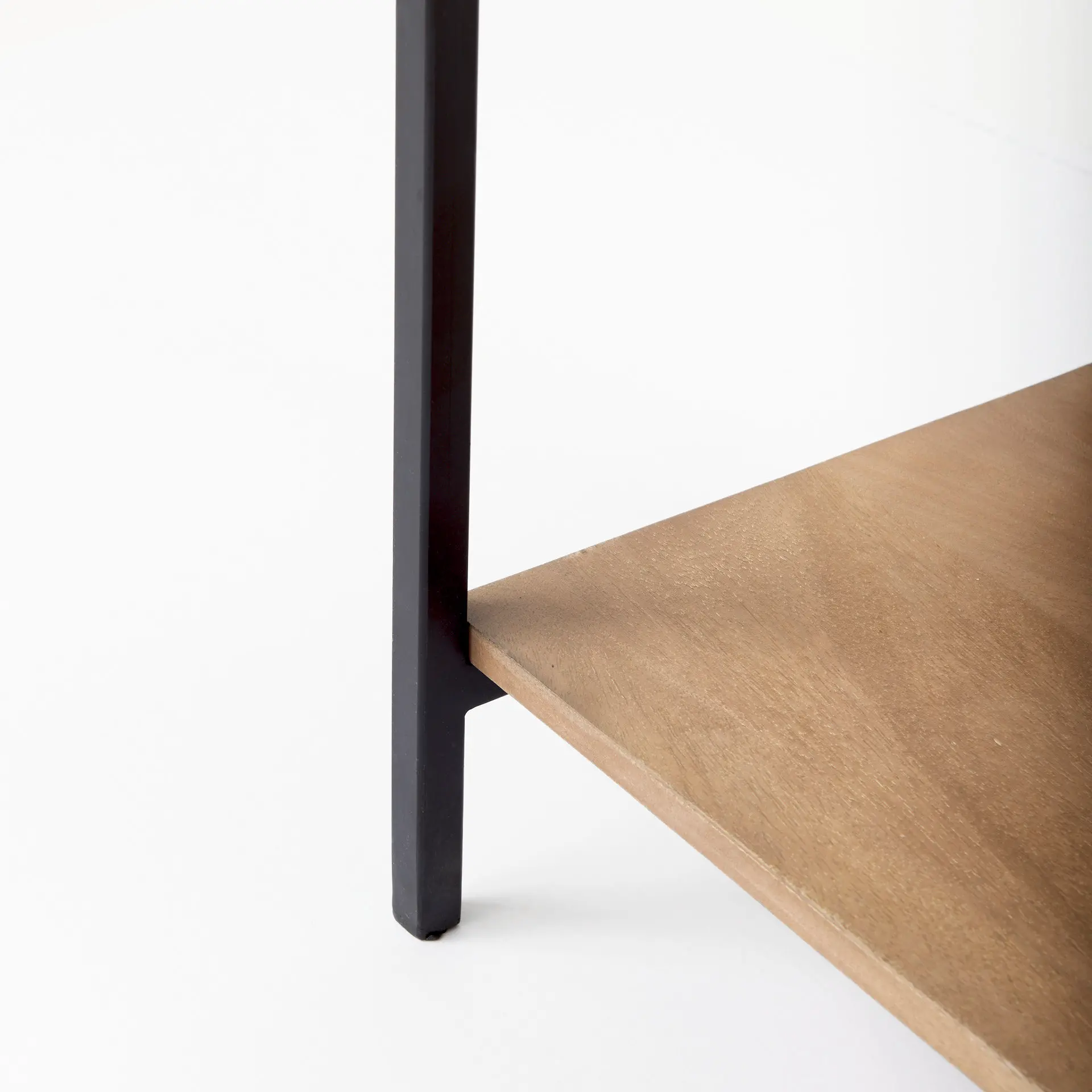 Arelius Light Brown Wood with Black Metal Base Display Cabinet-12