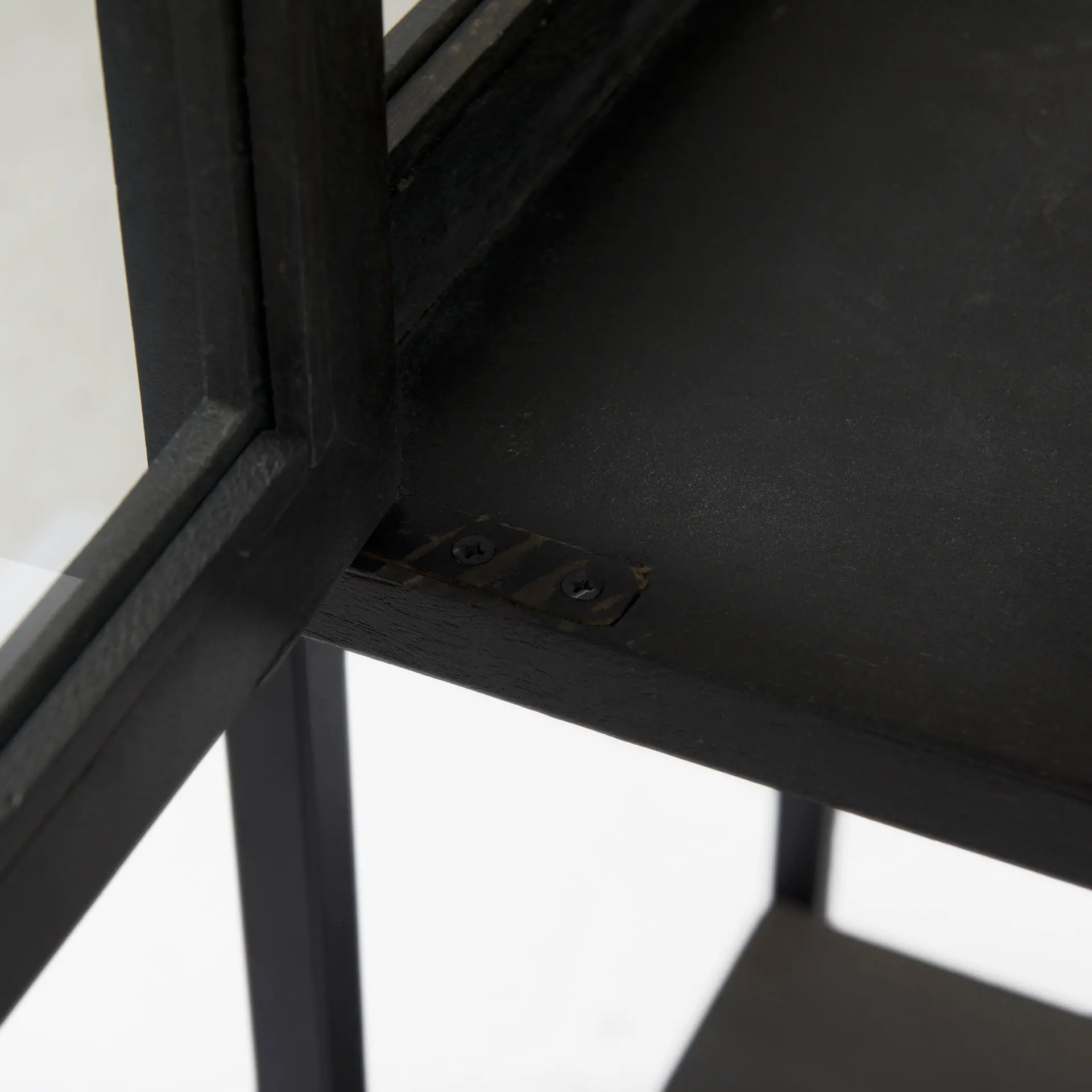 Arelius Black Wood with Metal Base Display Cabinet-10