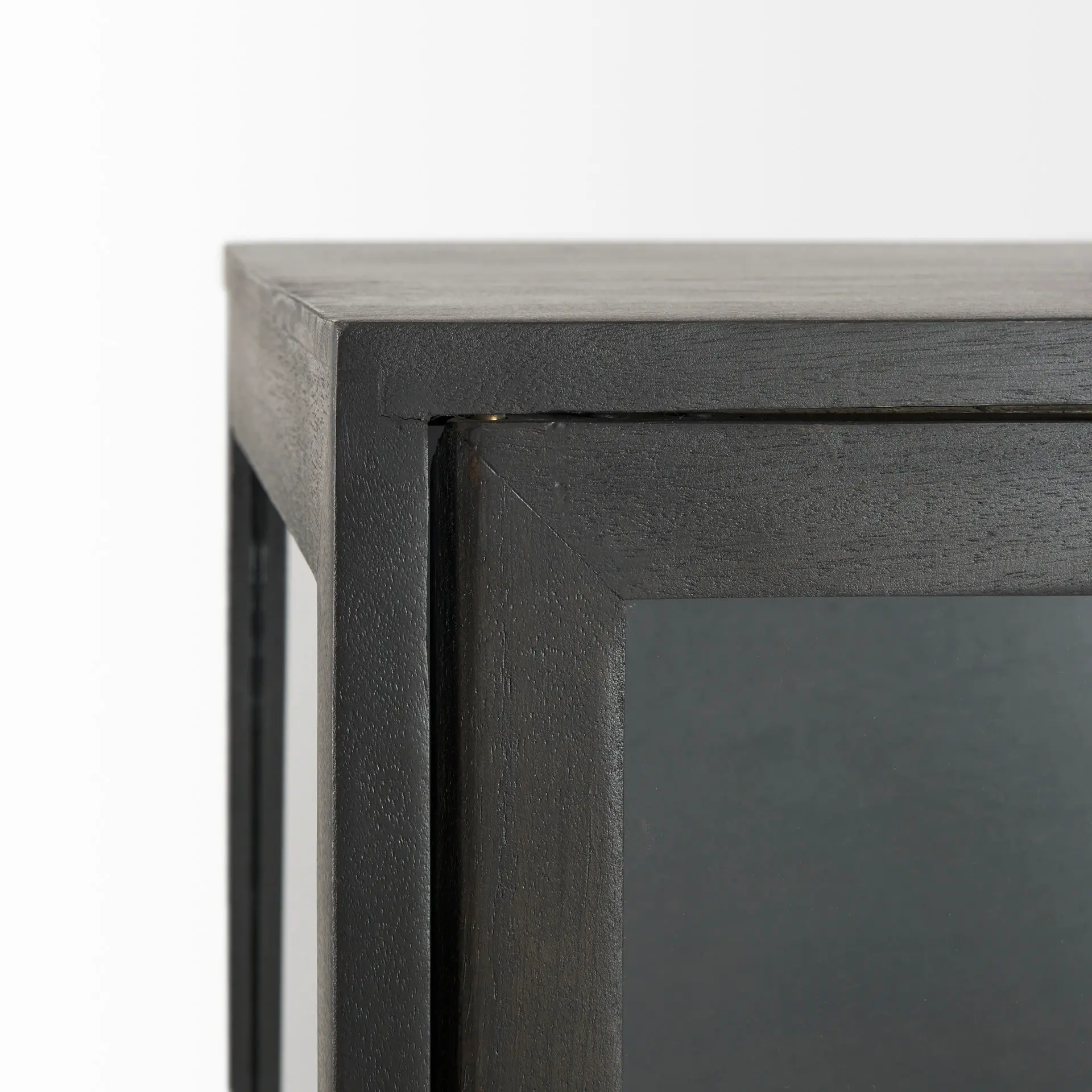 Arelius Black Wood with Metal Base Display Cabinet-7