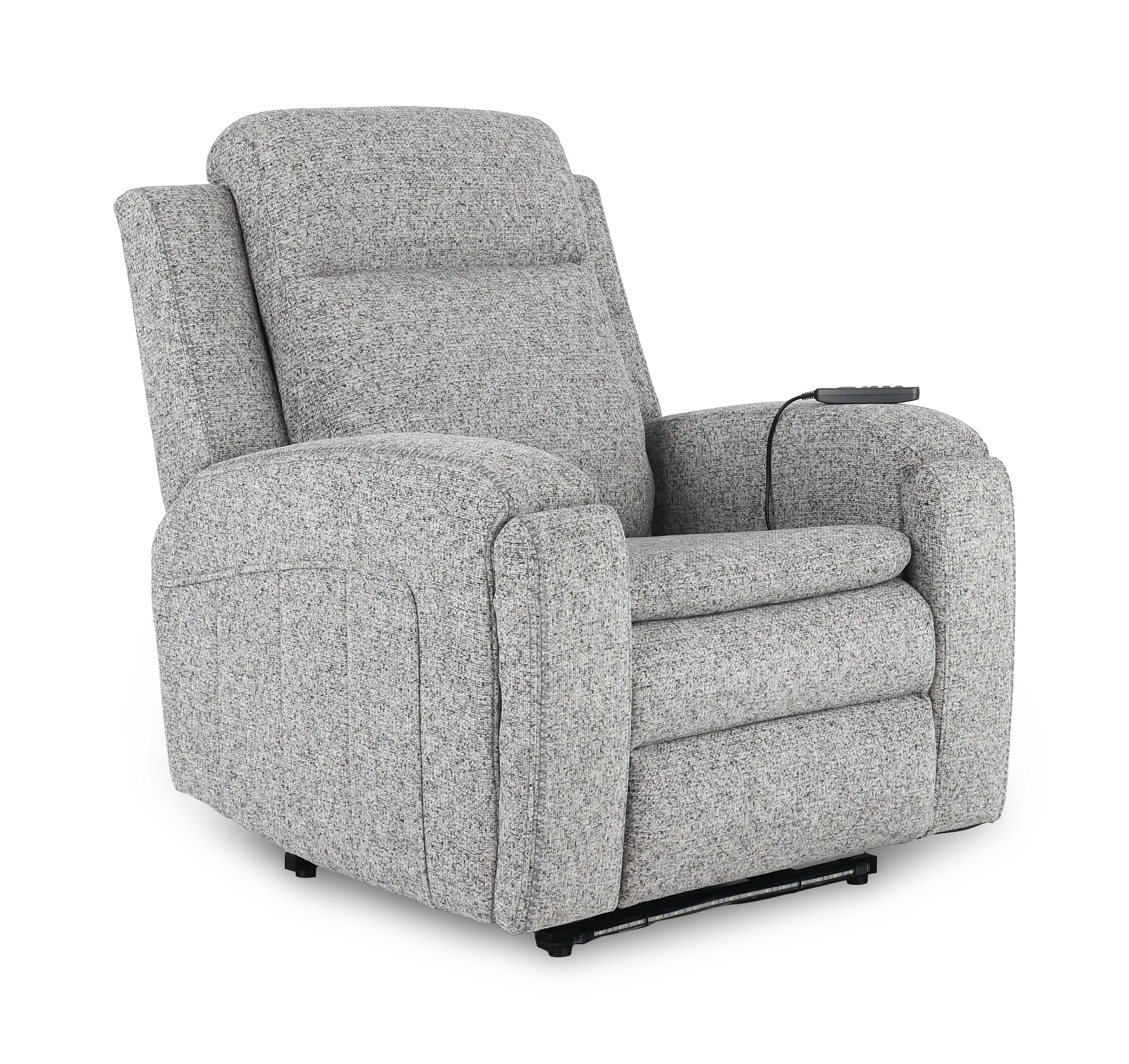 Armstrong Shore Light Gray Power Recliner with Heat and Massage-1