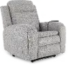 Armstrong Shore Light Gray Power Recliner with Heat and Massage