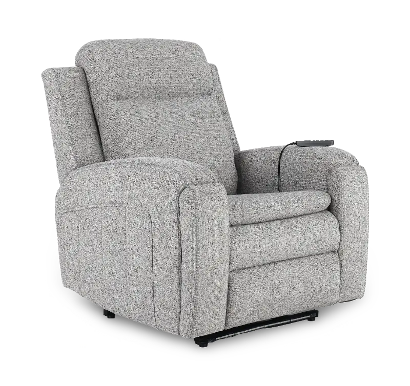 Armstrong Shore Light Gray Power Recliner with Heat and Massage