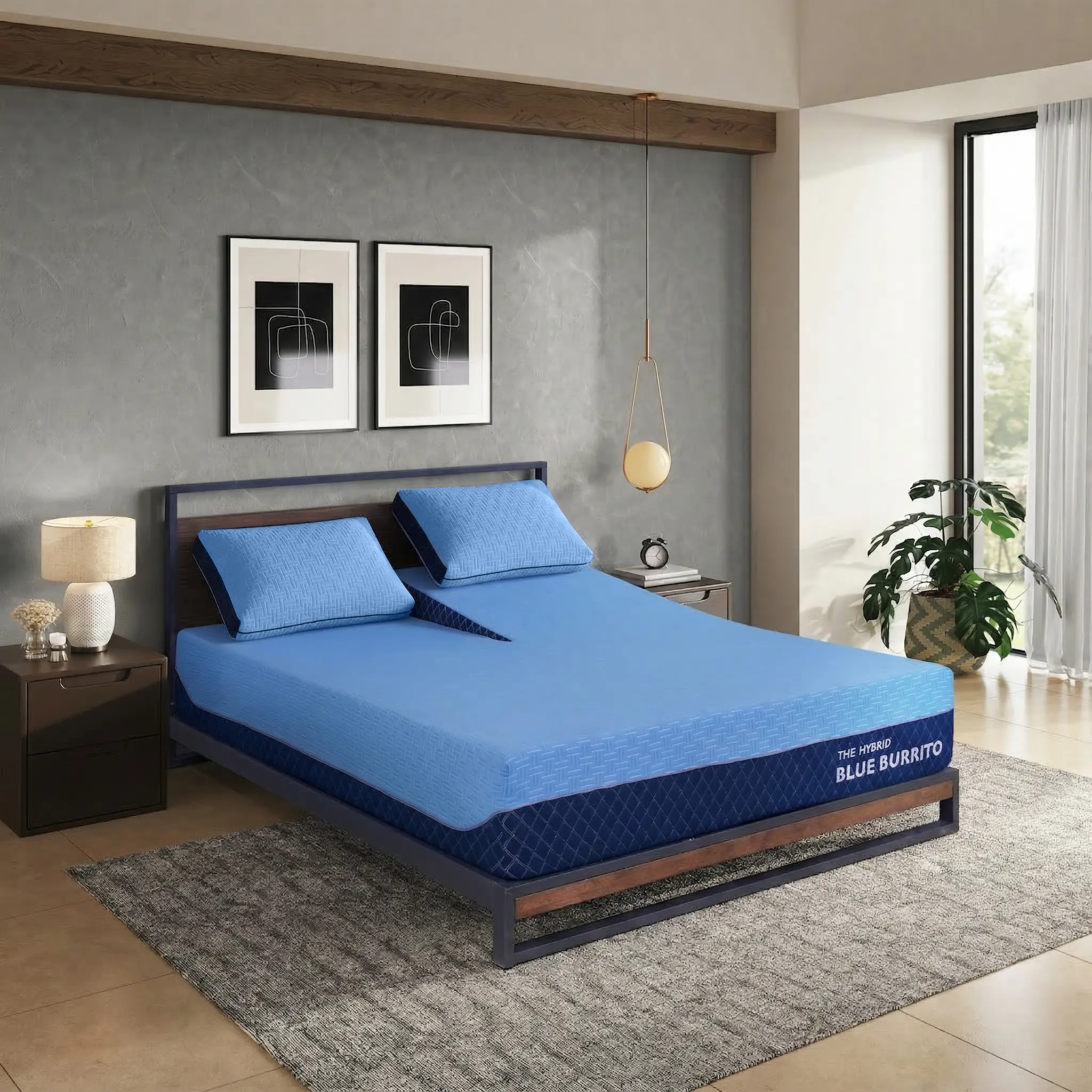BH-BBHY-110FK Blue Burrito Hybrid 2.0 Memory Foam Split-Head King Mattress-2