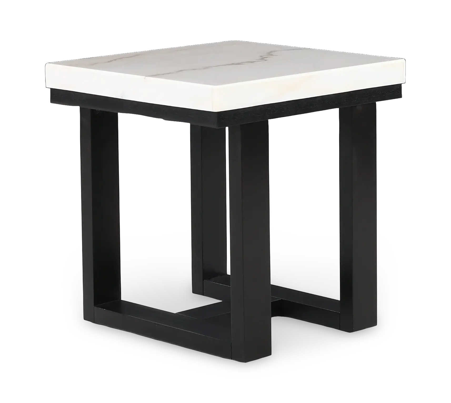 Lucca White Marble End Table-1