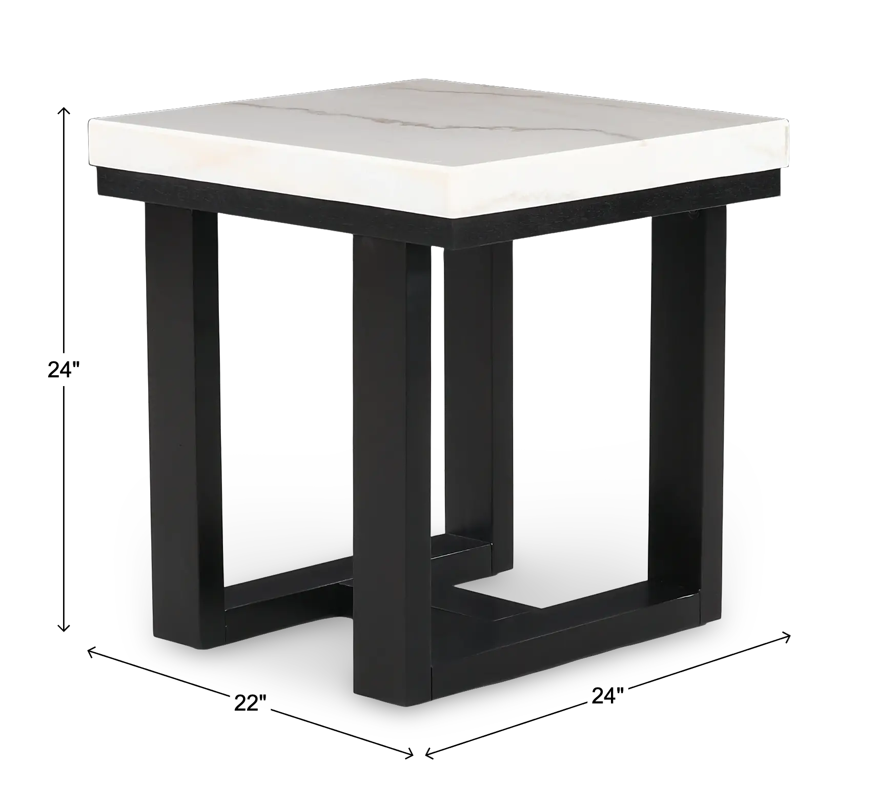 Lucca White Marble End Table-3