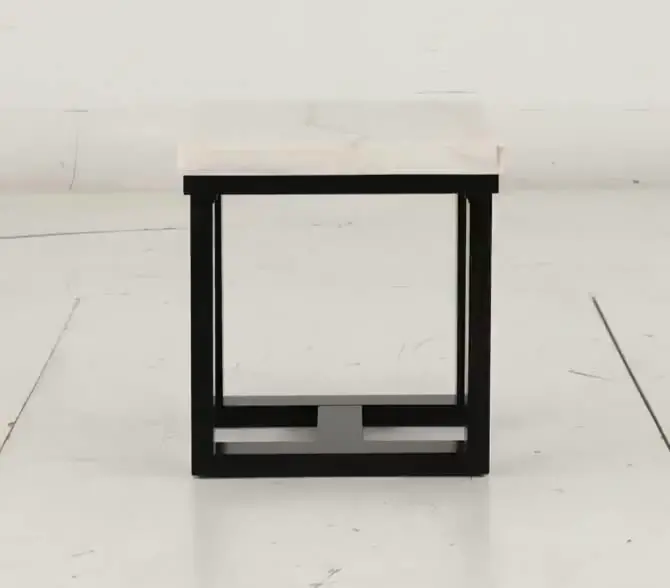 Lucca White Marble End Table-8