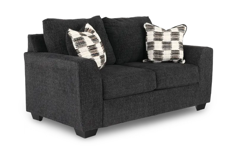 Loreo Ebony Chenille Loveseat