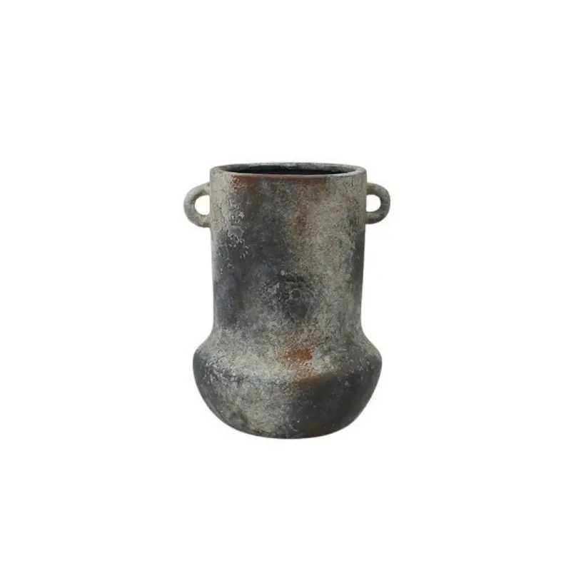 Small Dark Gray Ceramic Antique Vase