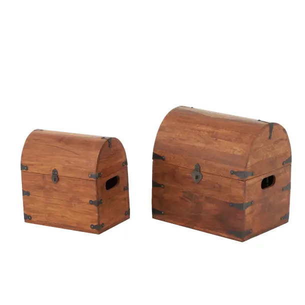 Handmade Wood Small Brown Decorative Box-1