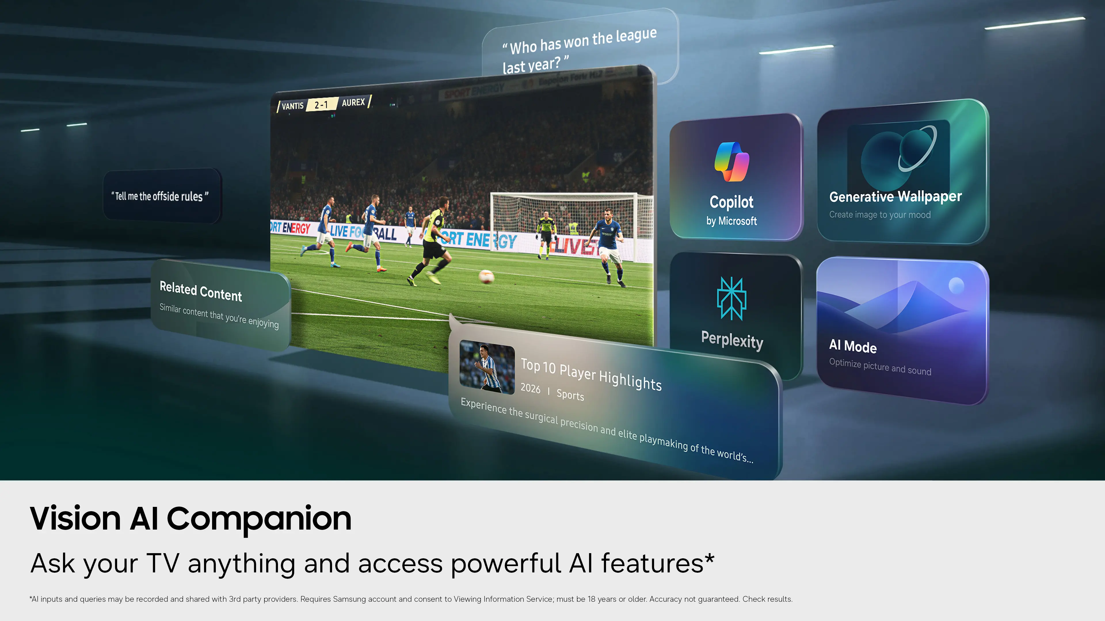 UN75M70HAFXZA Samsung 75 Class M70H Series Mini LED 4K UHD Samsung Vision AI Companion Smart Tizen TV-14