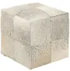 Gray Leather Cowhide Stool