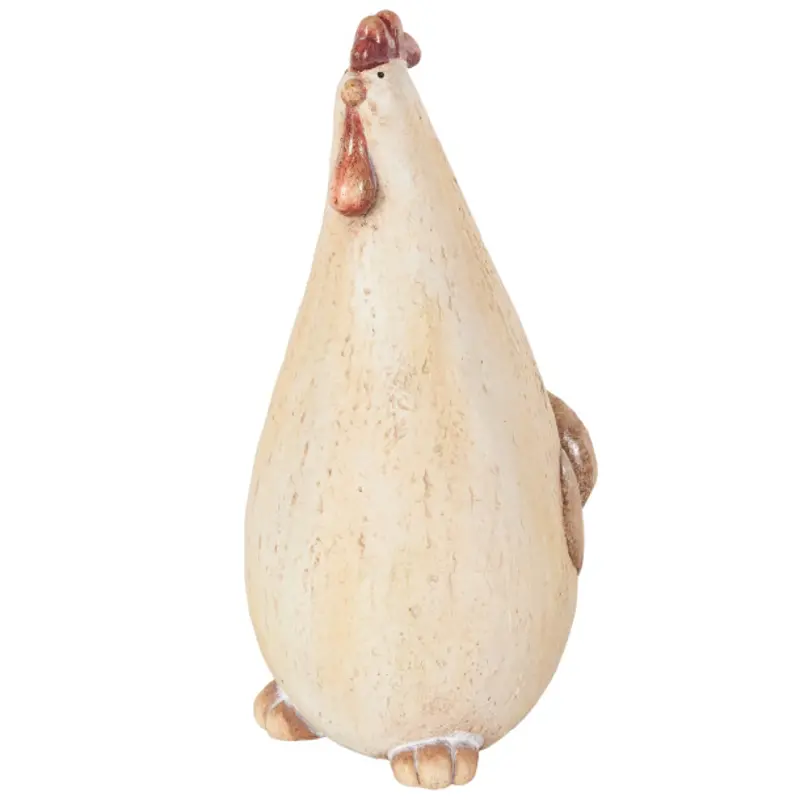 Cream Standing Rooster Sculpture