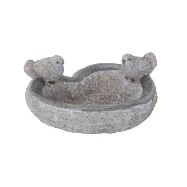 Gray Indoor and Outdoor Decorative Bird Bath-1