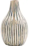 Blue and White Bamboo Wood Decorative Vase