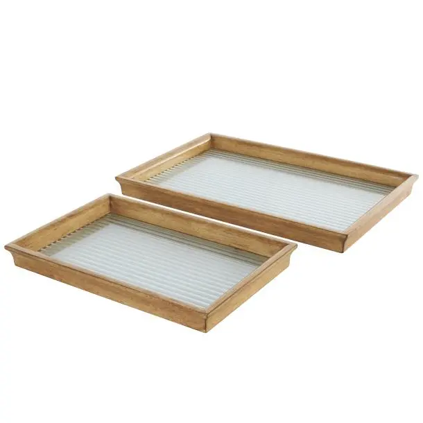 Small Brown Wood Living Room Trays-1