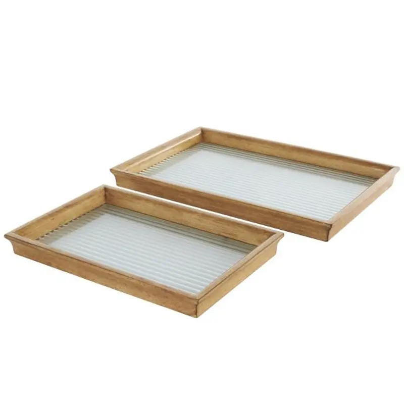 Medium Brown Wood Living Room Trays