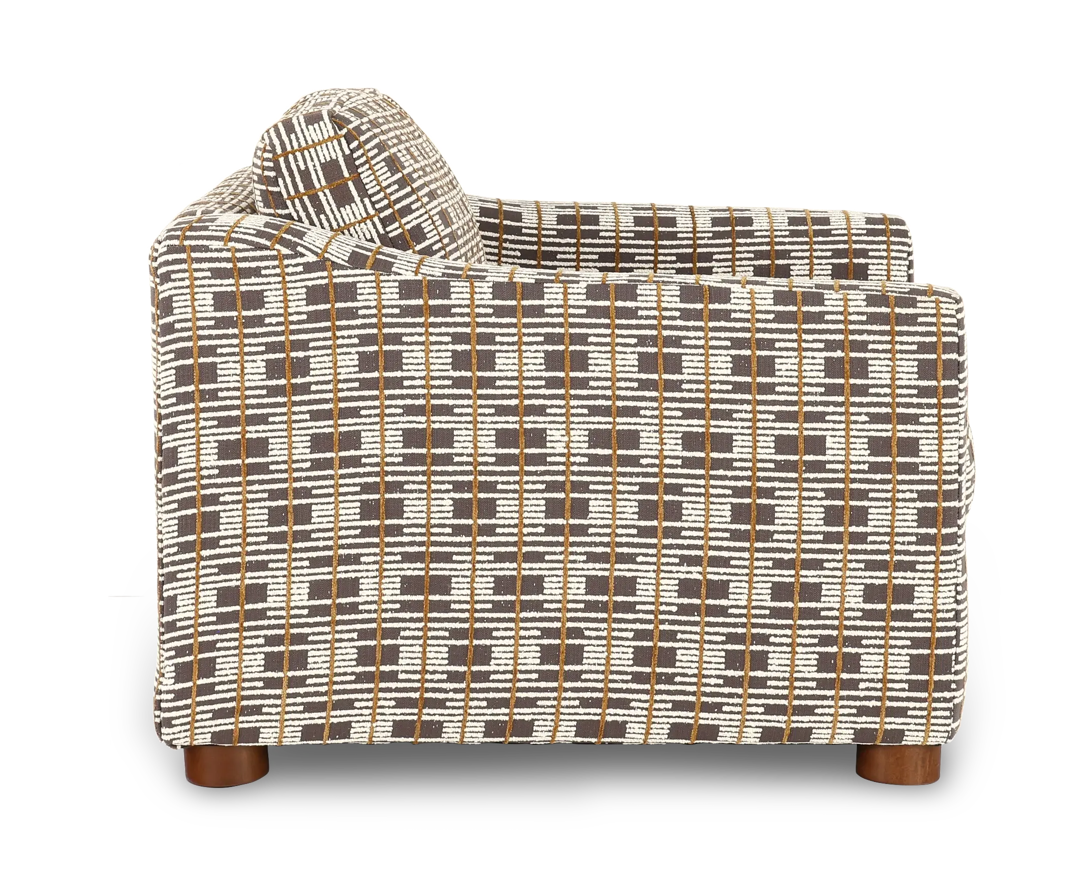 Bulletin Boulder Brown Mid Century Abstract Grid Accent Chair-5