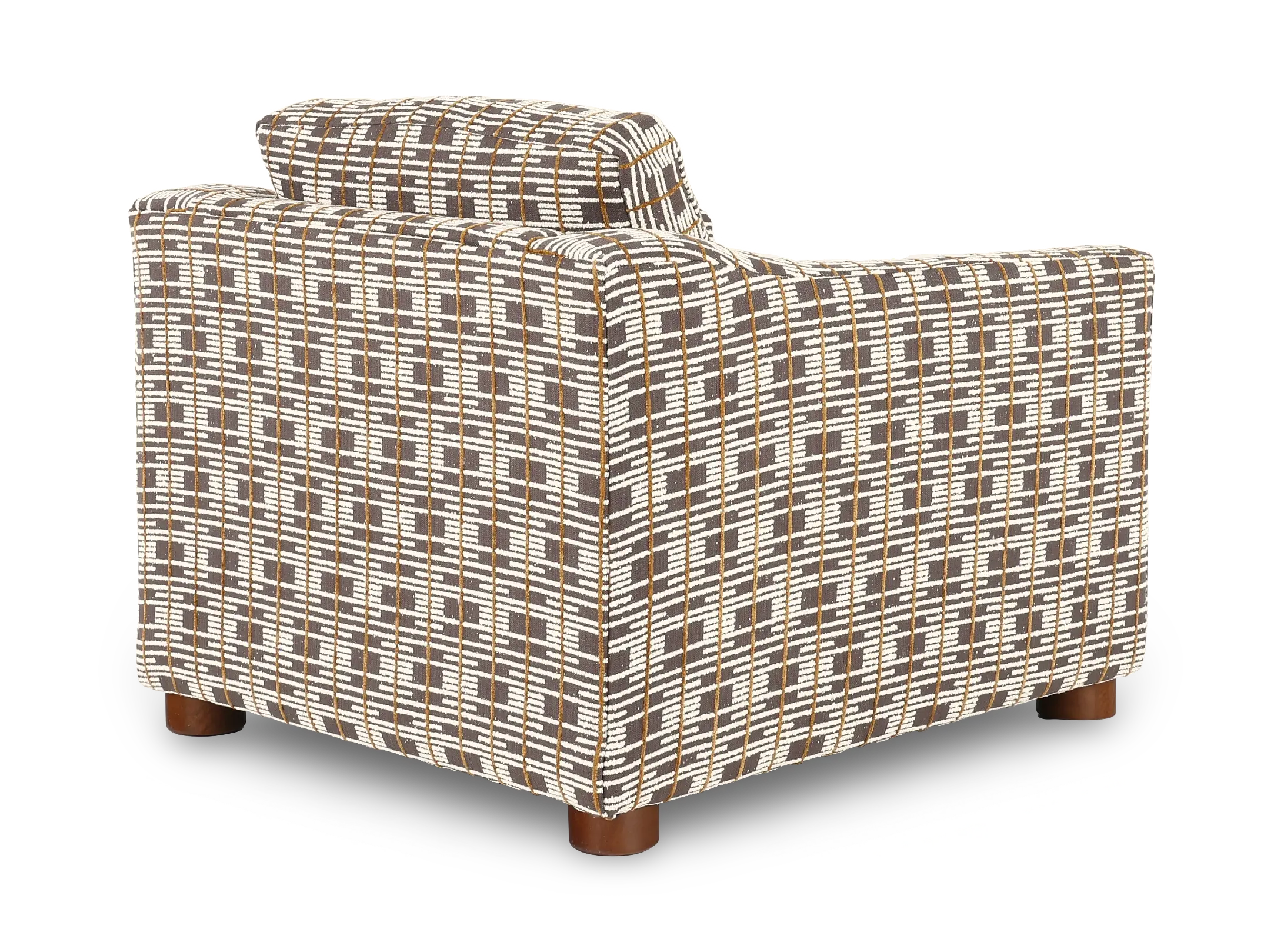 Bulletin Boulder Brown Mid Century Abstract Grid Accent Chair-6