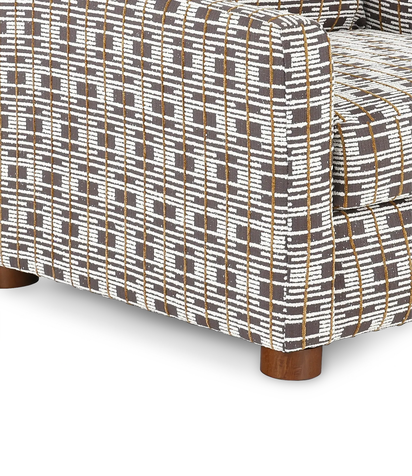 Bulletin Boulder Brown Mid Century Abstract Grid Accent Chair-7