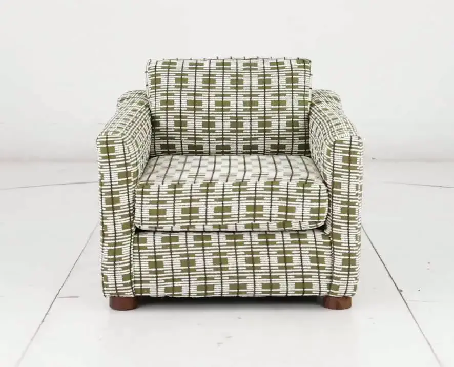 Bulletin Fern Green Mid Century Abstract Grid Accent Chair-10