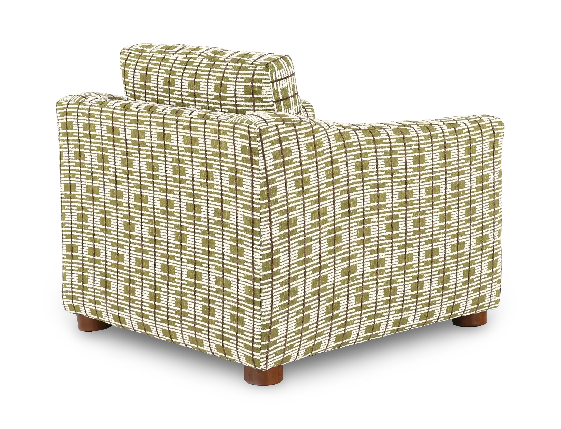 Bulletin Fern Green Mid Century Abstract Grid Accent Chair-6