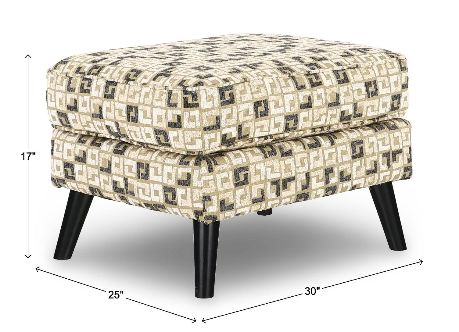 Farrow Wasabi Tan and Cream Geometric Ottoman-3