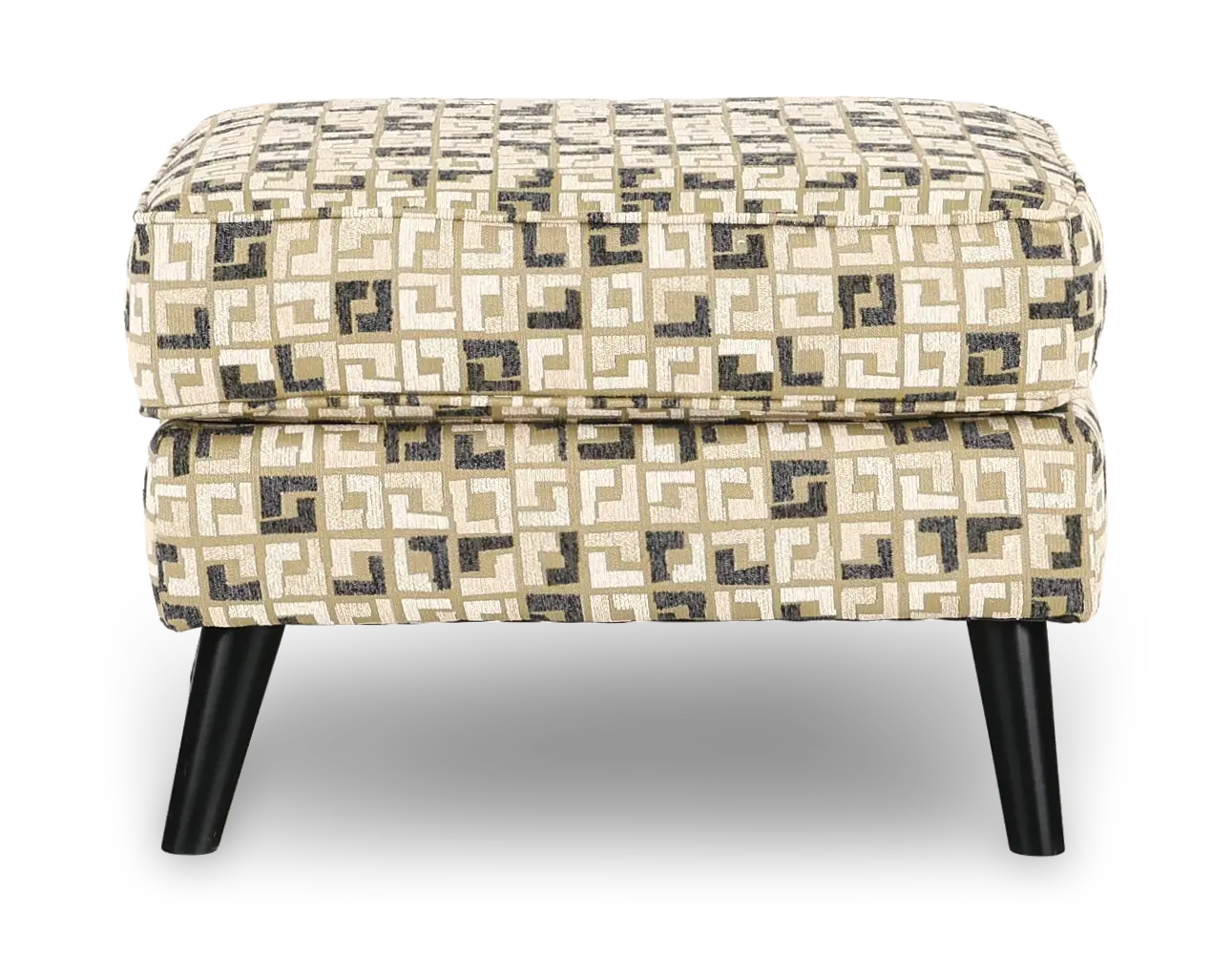Farrow Wasabi Tan and Cream Geometric Ottoman-4